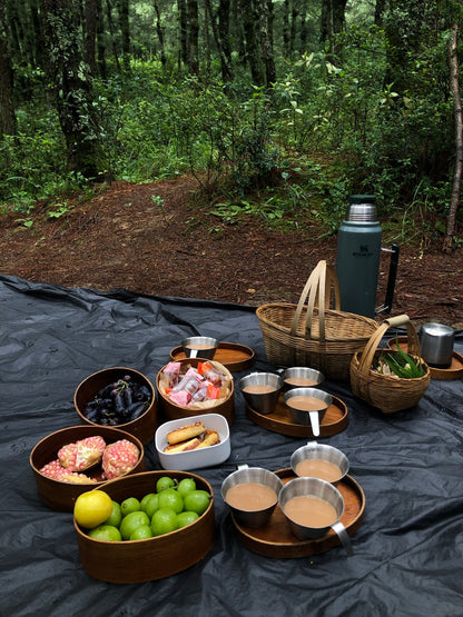 Mini recogida de piñones y recolección de setas en el bosque