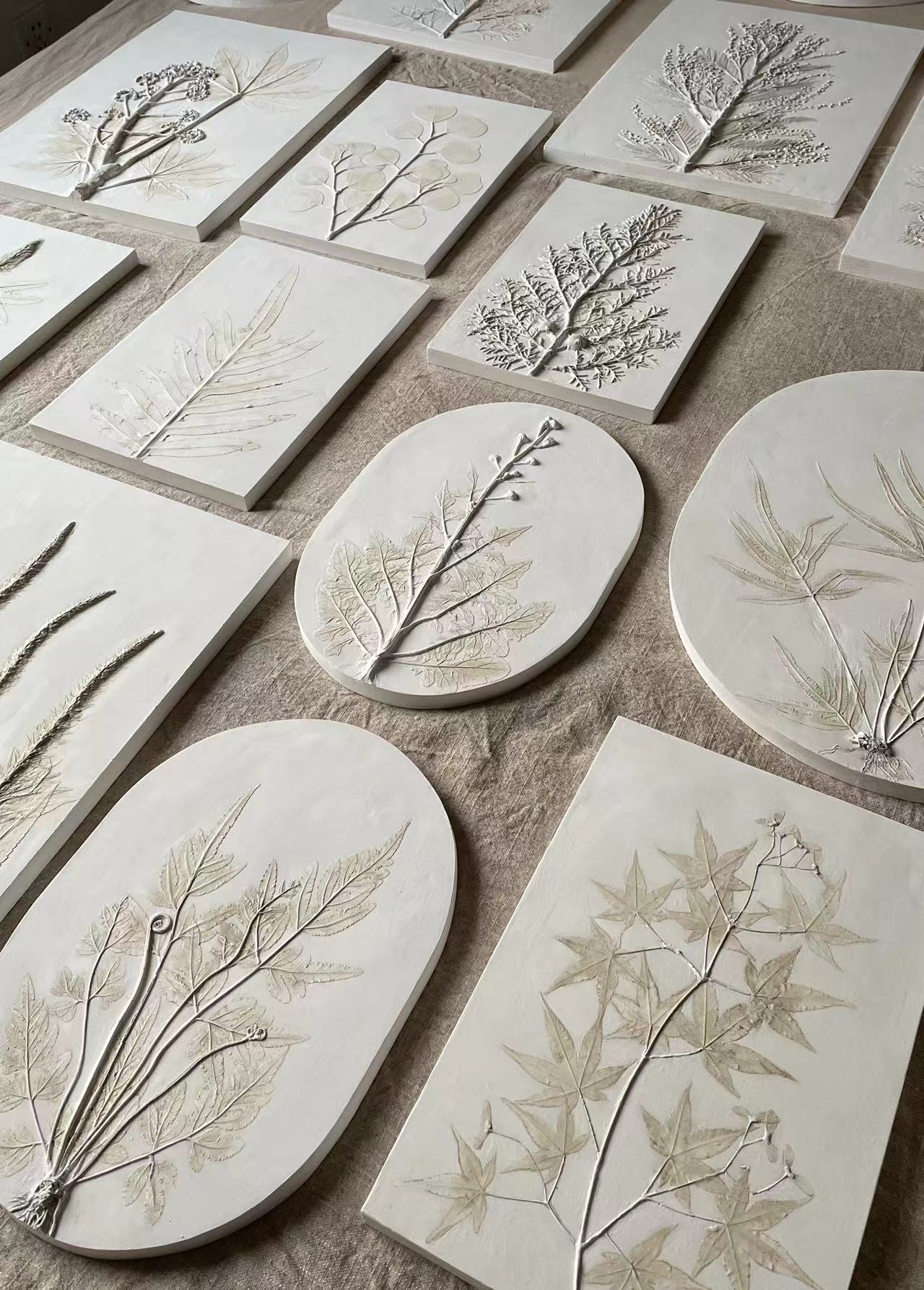 Agua | Plant rubbing plaster relief