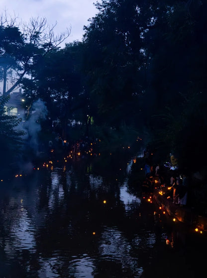 Fête des lanternes de la rivière du village de Qingsuo (15e jour du septième mois lunaire | Fête de Zhongyuan)